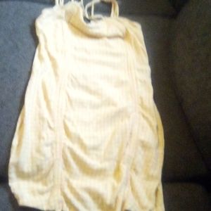 NWOT Wild Fable Yellow And Pink Checkered Adjustable Midi Dress With Drawstring